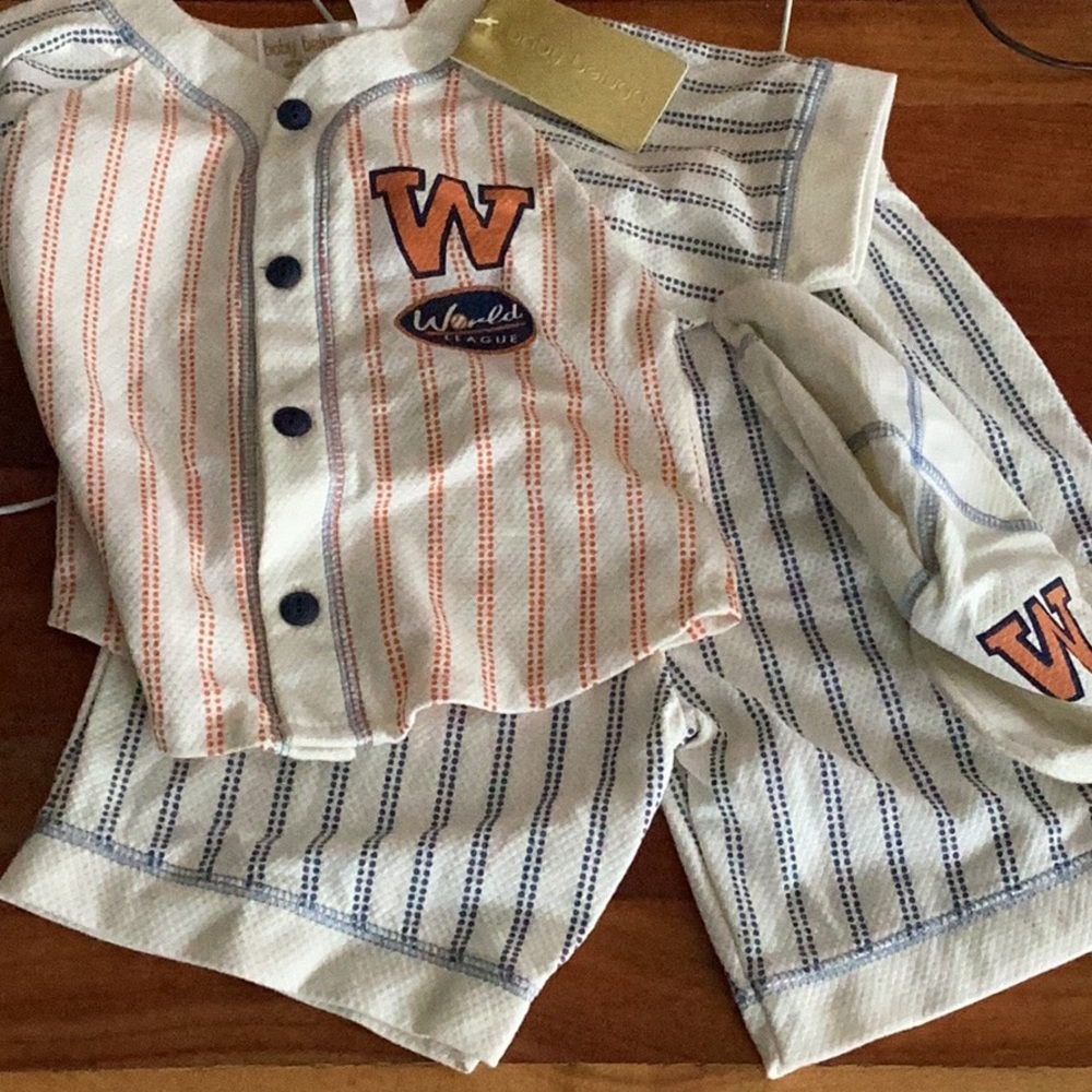 🐳  BABY BELUGA DEADSTOCK 3 Piece BASEBALL OUTFIT ADORABLE NWT Cap